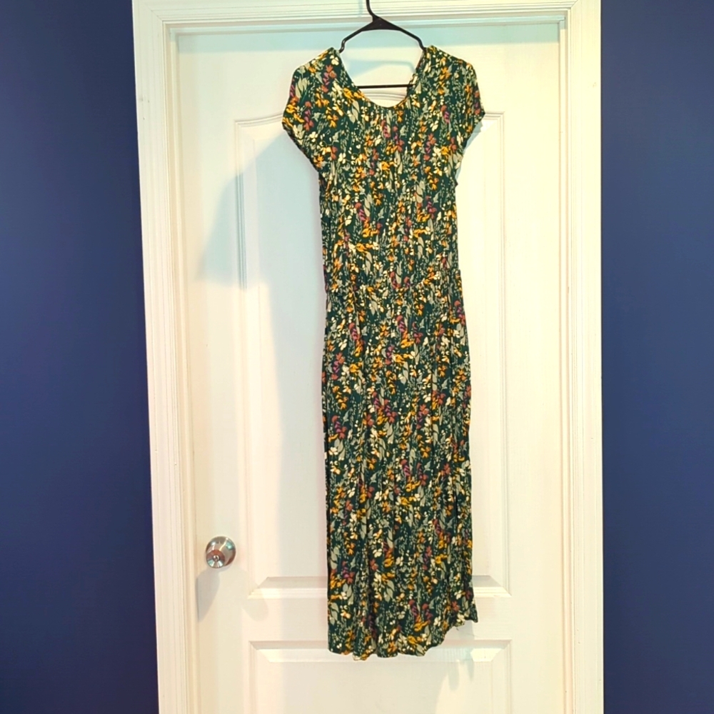 A New Day Green Floral Midi Dress
